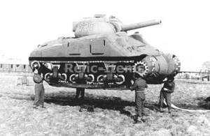 WW2 Picture Photo Inflatable M4 Sherman tank Ghost Army 1579 - Picture 1 of 1
