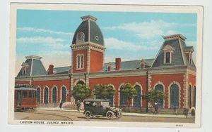 Juarez Mexico Postcard Custom House Street View Automobiles Unposted - Picture 1 of 2