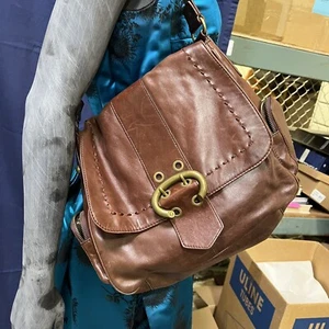 Francesco Biasia Leather Handbag Brown Satchel Shoulder Bag - Picture 1 of 9