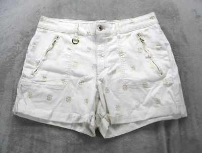 Pantalones Cortos Chinos Casa Blanca Mercado Negro Para Mujer 12 Patrón Geométrico Dorado Blanco Foto 1 de 4