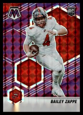 2022 Panini Mosaic Draft Picks Bailey Zappe #20 Purple Prizm /49 Rookie Patriots - Image 1 of 2