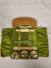 La Cross Leather Case Celluloid Manicure Set 3 Pill boxes vintage travel kit