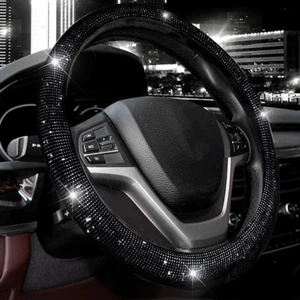 Steering Wheel Cover for Women Men Bling Bling Crystal Diamond Sparkling Car SUV - Picture 1 of 12