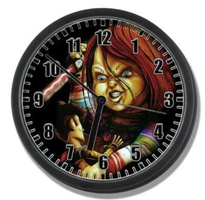 CHUCKY clock  Wall decor 22cm diameter clock plastic & glass Foto 1 de 2