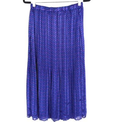 NUEVO SIN ETIQUETAS Falda Maison d'Amelie Azul Satinado Plisada Real Semi Transparente Sedoso Twee PEQUEÑA Foto 1 de 4