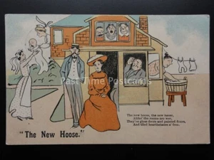 Comic Postcard: THE NEW HOOSE, WEE ROOMS c1905 by The Art Publishing Co, Glasgow - Picture 1 of 2