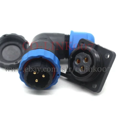 SD20 3pin Powe Cable Connector, IP68 Waterproof Electric Bulkhead Motor Charger - Image 1 of 4