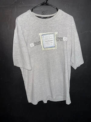 Vintage Y2K Sean John T Shirt Adult Large Gray Double Sided 90s Hip Hop Graphic - Image 1 of 4