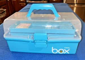 Tergoo Caja de Almacenamiento Multiusos Tres Capas Organizador Caja de Herramientas Plegable Tapa Transparente - Imagen 1 de 8