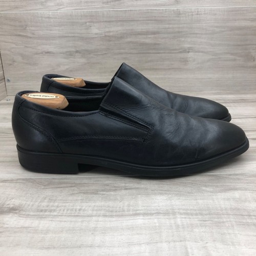 Mocassini Ecco uomo EU 45 scarpe slip on in pelle nera