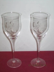 NORITAKE CRYSTAL  --  ROYAL ORCHID  --   WINE GOBLETS   --  2 - Picture 1 of 3