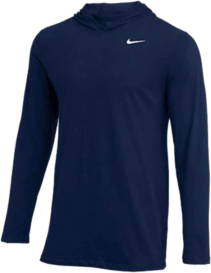 Nike Dri-FIT Long Sleeve Hoodie Tee CJ1696-419 Navy Blue Size Small -
