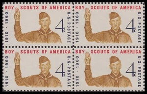 US 1145 Boy Scouts 4c block 4 MNH 1960 - Picture 1 of 1
