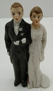 Antique 1940's Bisque Bride Groom Wedding Cake Topper MADE IN OCCUPIED JAPAN Vtg - Picture 1 of 10