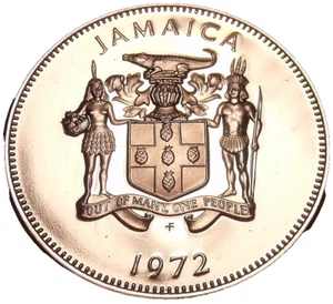 Rare Proof Jamaica 1972 5 Cents~American Crocodile~Only 17,000 Minted~Free Ship - Picture 1 of 2