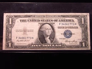 USA $1 1935 E F34061773H # SILVER Certificate BLUE Seal Washington Dollar Money - Picture 1 of 3