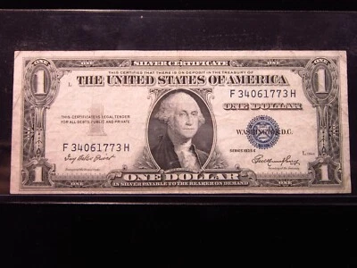 USA $1 1935 E F34061773H # SILVER Certificate BLUE Seal Washington Dollar Money - Image 1 of 3