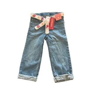 Gymboree Capri size 8 Slim, Embroidered Spring Flower Belt, Adjustable Waist - Picture 1 of 11