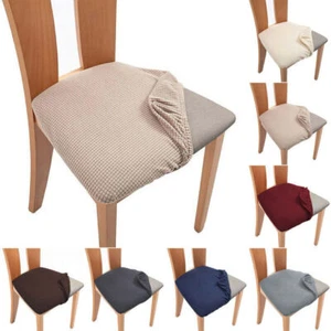 Dining Chair Seat Covers Stretch Jacquard Kitchen Cushion Slipcovers Protector - Picture 1 of 18