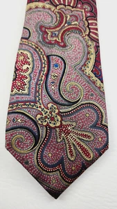 Vintage JOHN HENRY 100 % Seide Herren Krawatten - HERGESTELLT IN USA abstraktes Paisley - Bild 1 von 6
