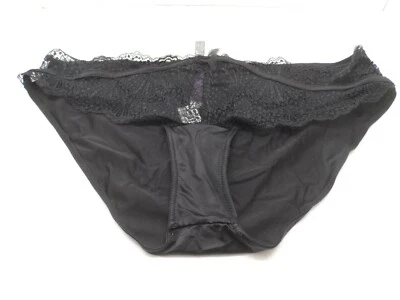 Adore Me Women's Lace Front Mesh Panty 07232 Black Size 0X - Image 1 of 3