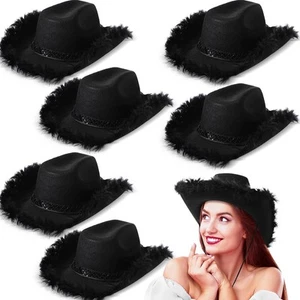 Unittype 6 Pcs Women Cowgirl Hat Bachelorette for Black  - Picture 1 of 7