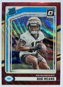 2024 Donruss - Rated Rookie Bub Means Optic Preview Red Wave Prizm (RC) Saints - Bild 1 von 2