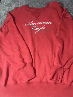 Толстовка American Eagle с красным вышитым логотипом большого размера с круглым вырезом размер большой - Изображение 1 из 4