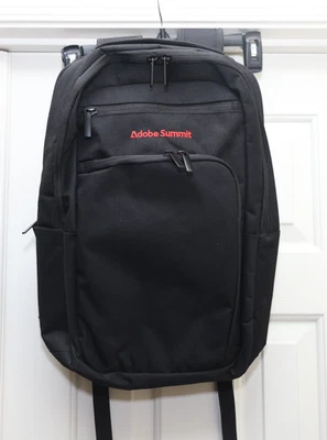 Adobe Summit Black Backpack Light Weight Material Conference Attendee Swag - Image 1 of 4