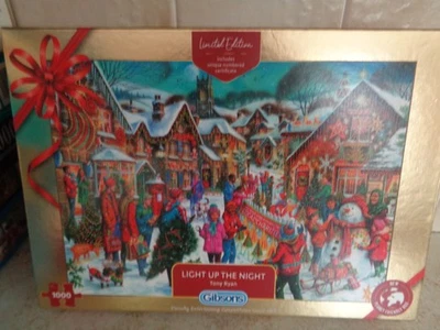 Gibsons Light Up The Night Christmas 2021 Ltd Ed 1000 piece jigsaw puzzle comp - Image 1 of 4