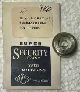 VINTAGE POCKET WATCH MAINSPRING ILLINOIS SIZE 16 16S S16 NOS 722 - Picture 1 of 1