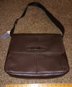Bolso Mensajero para Laptop Esprit Vintage Cuero Marrón Nuevo con Etiquetas  - Imagen 1 de 10