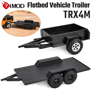 Upgrade Utility Trailer Ball Head Hitch Twin-Axle Trailer for 1/18 RC Car TRX4M - Picture 1 of 14