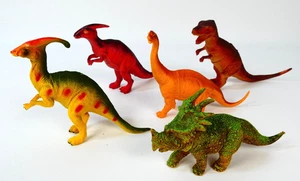 5x Dinosaur Figures Bundle – Plastic Toy Set Mixed Species 10cm Max Size (L1) - Picture 1 of 7