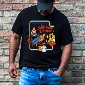 Let's Summon Demons Halloween Adult Humor Funny T-Shirt - Picture 1 of 3