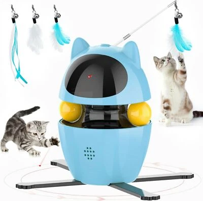 MOEBYPET Cat Interactive Toys Laser Funny Feather Kitten Teaser Indoor Play Automatic Toy