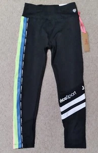 Youth Girls' Size Small (7/8) Justice Sport Black Stripe Athletic Ankle Leggings - Picture 1 of 10