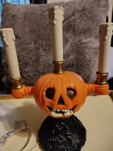 1995 GEMMY Halloween Pumpkin Candelabra Blow-mold Bulb Not Incl - Picture 1 of 5