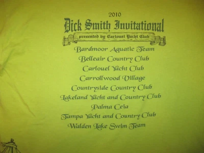 Camiseta Dick Smith Invitational 2010 Juvenil M Niños Clearwater CARLOUEL YACHT CLUB Foto 1 de 4