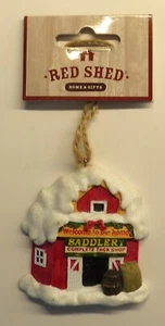 RED SHED Welcome to Our Home SADDLERY COMPLETE TACK SHOP Horse Tree Ornament - Picture 1 of 3