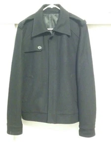 Chaqueta negra con cuello de solapa mezcla de lana para hombre talla M - Imagen 1 de 11
