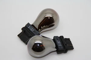 Socket 3157 Chrom- AMBER Orange Indicator light globe bulb winker 12 V - Picture 1 of 2