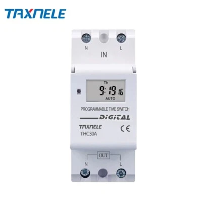 Digital Timer Switch 30A Din Rail 2 wire Weekly 7 Days Programmable Time Control - Image 1 of 4