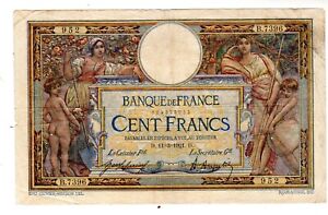 FRANCE Billet 100 FRANCS  1915 1916 1918 1926 1925 1928 LOM LUC OLIVIER MERSON