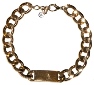Graziano CN Necklace Gold Plated Womens Cuban Chain Link Choker Chunky Vintage - Picture 1 of 24