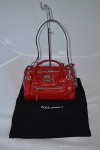 Dolce & Gabbana D&G Red Patent Leather Miss Easy Way Zip Top Shoulder Handbag - Picture 1 of 20