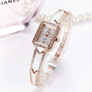 Luxury Rectangle Womens Dress Rose Gold Agate Band Quartz Bracelet Watches - Picture 1 of 12