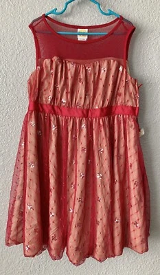 NWT Harajuku Mini Target Red Xmas Tulle Sequins Bubble Girls Dress Size L 10/12 - Image 1 of 4