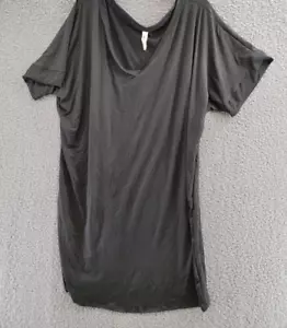 24seven Comfort Apparel Plus Size Loose Fit T-Shirt Dress Women's 2X Black S/S - Picture 1 of 15