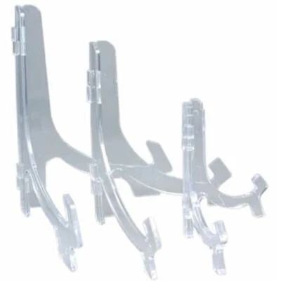 SOPORTE PLACA CABALLETE PLÁSTICO NEGRO O TRANSPARENTE PARA BANDEJAS LETREROS AZULEJOS VARIOS TAMAÑOS Foto 1 de 3